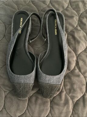 Veronica Beard Two-Tone Gray Slingback Flats